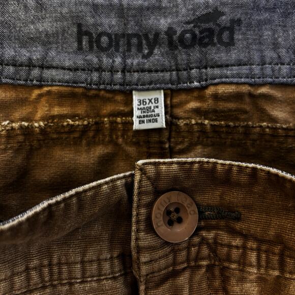 Horny Toad Utility Shorts Mens 36 Brown Canvas 8" Inseam Casual Summer Hiking - Picture 3 of 7